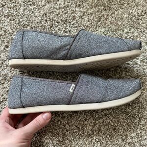 TOMS Alpargata Pewter Sparkle Size 9.5 WMN